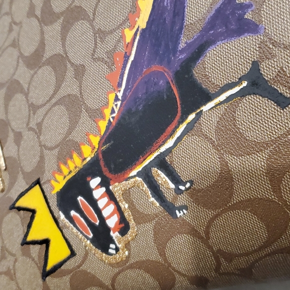 Coach X Jean Michel Basquiat Town Bucket Bag In Signature Canvas - Picture 5 of 9